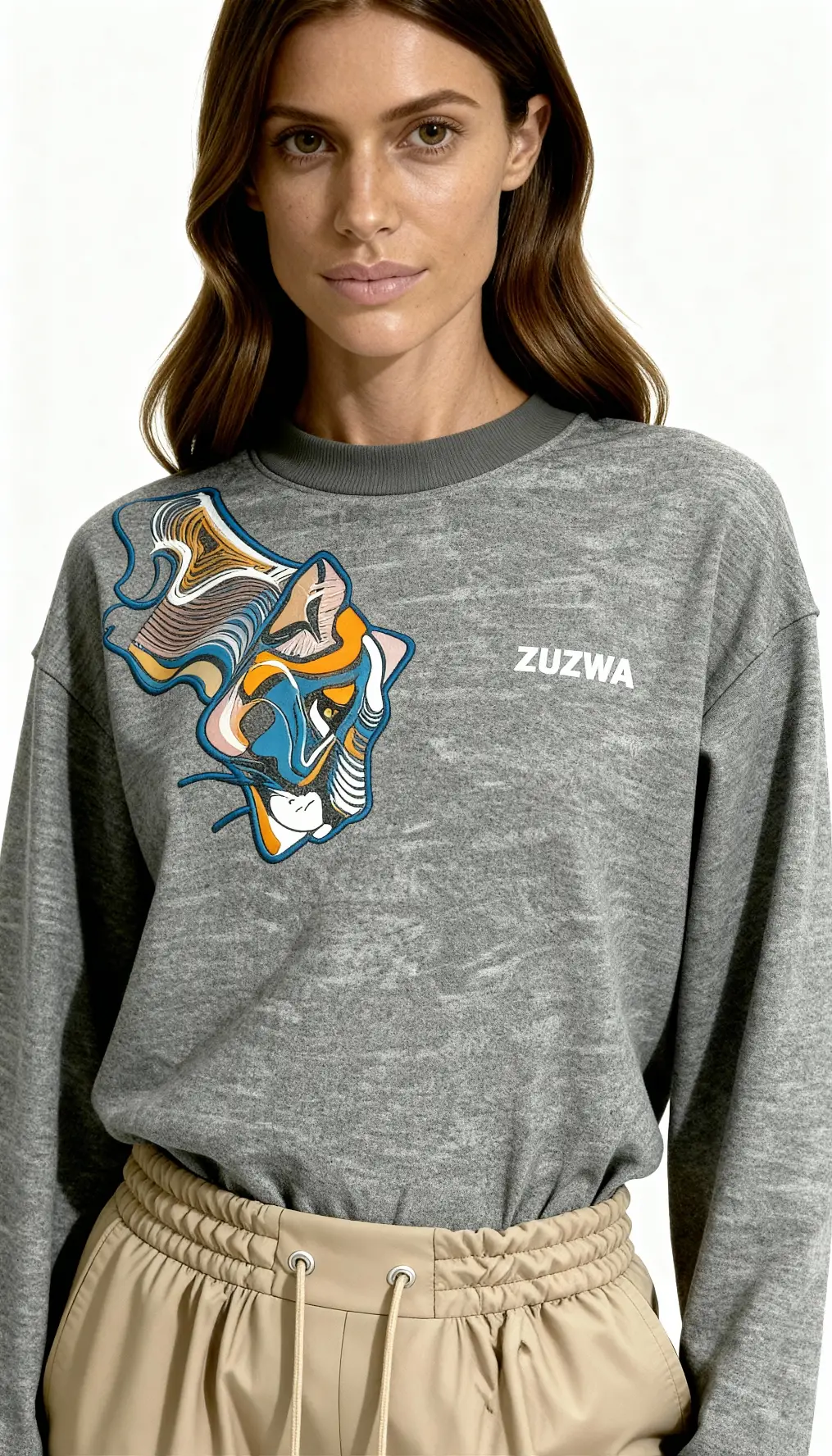 ZUZWA lioness embroidered sweatshirt from our Dawn Creations Collection