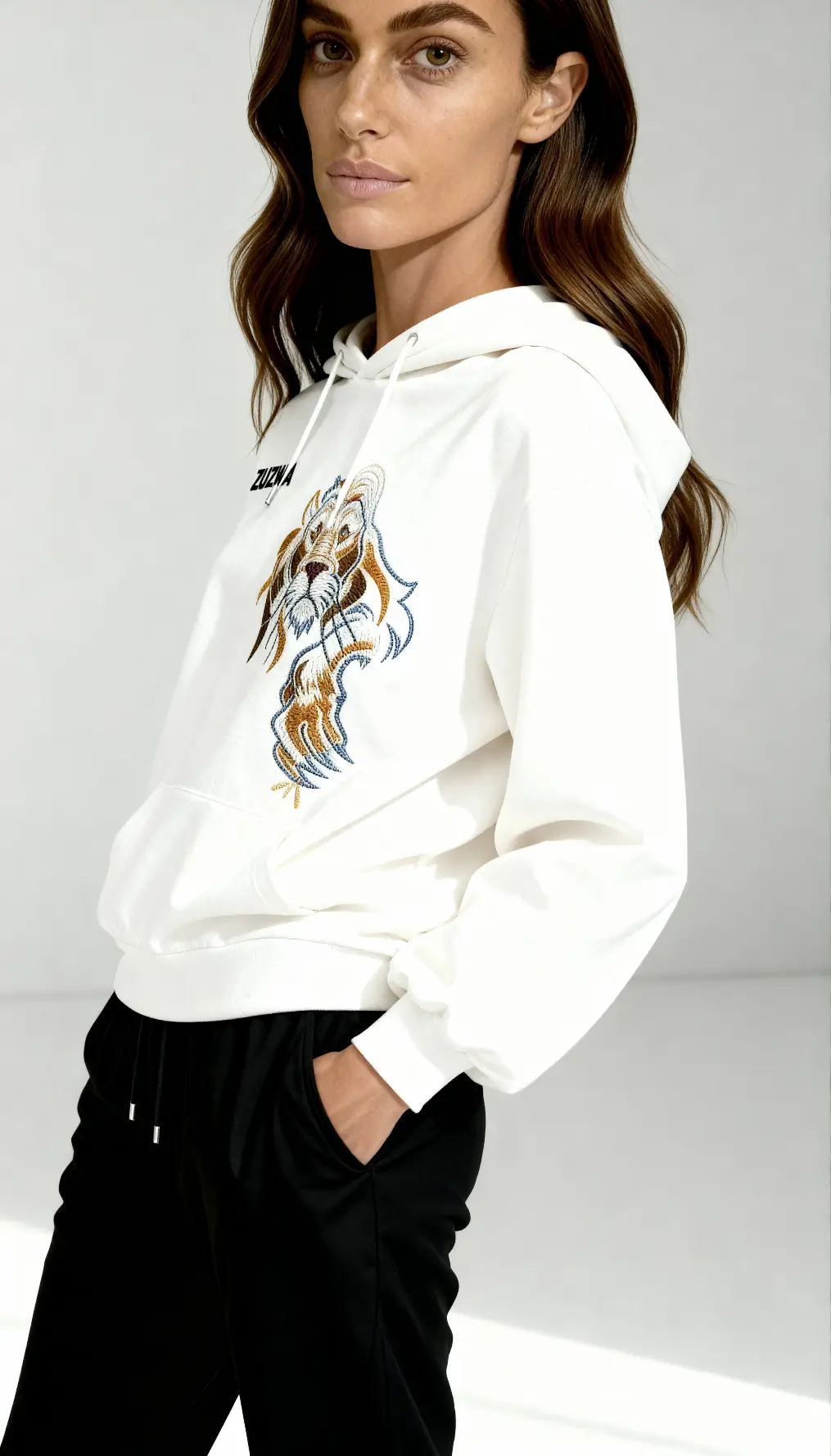 ZUZWA lion embroidered oversized hoodie sweatshirt from our Dawn Creations Collection 6