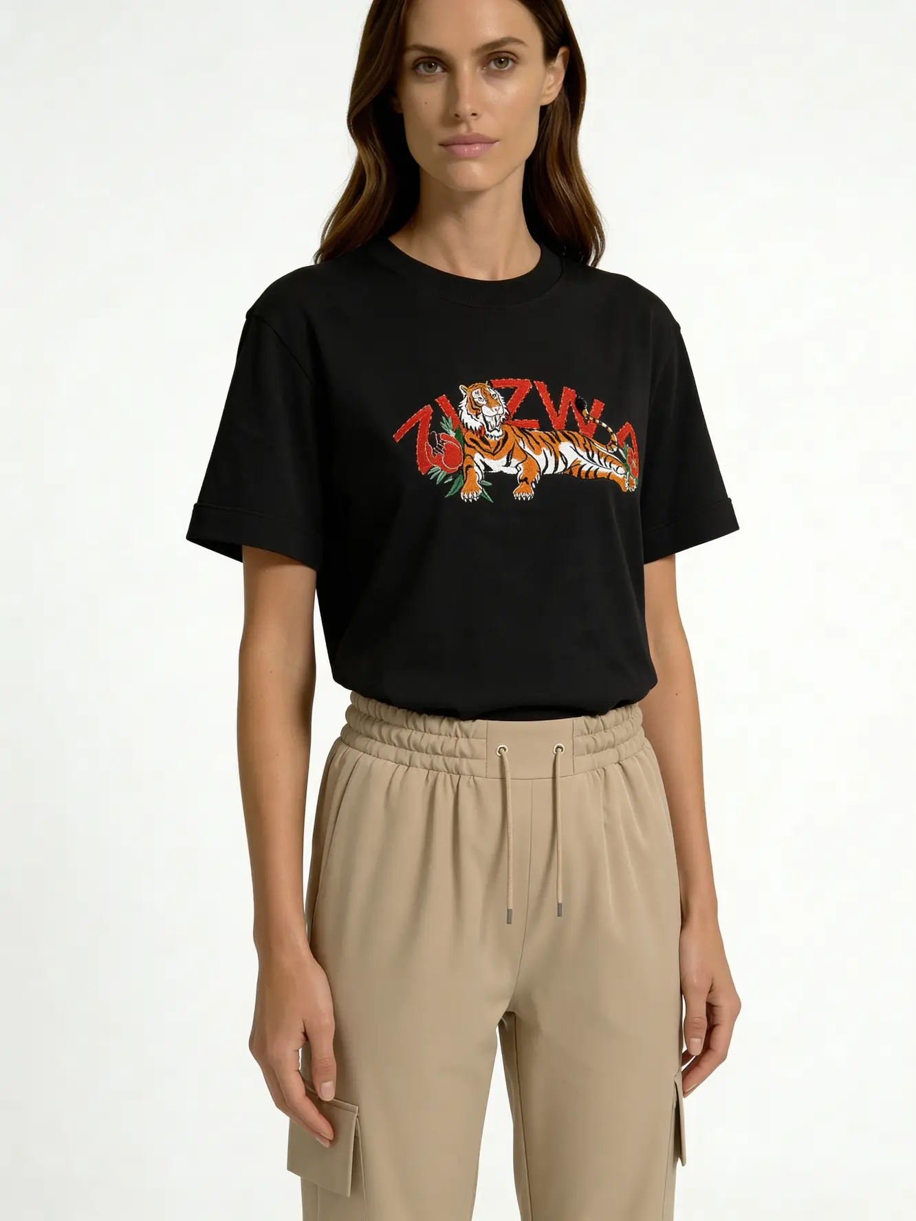 ZUZWA Tiger embroidered t-shirt