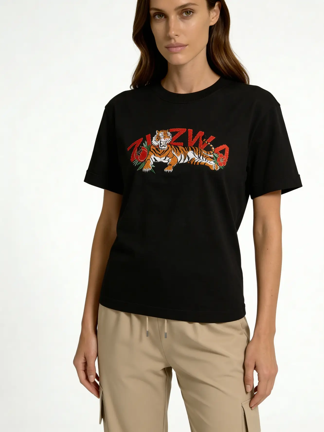 ZUZWA Tiger embroidered t-shirt 5