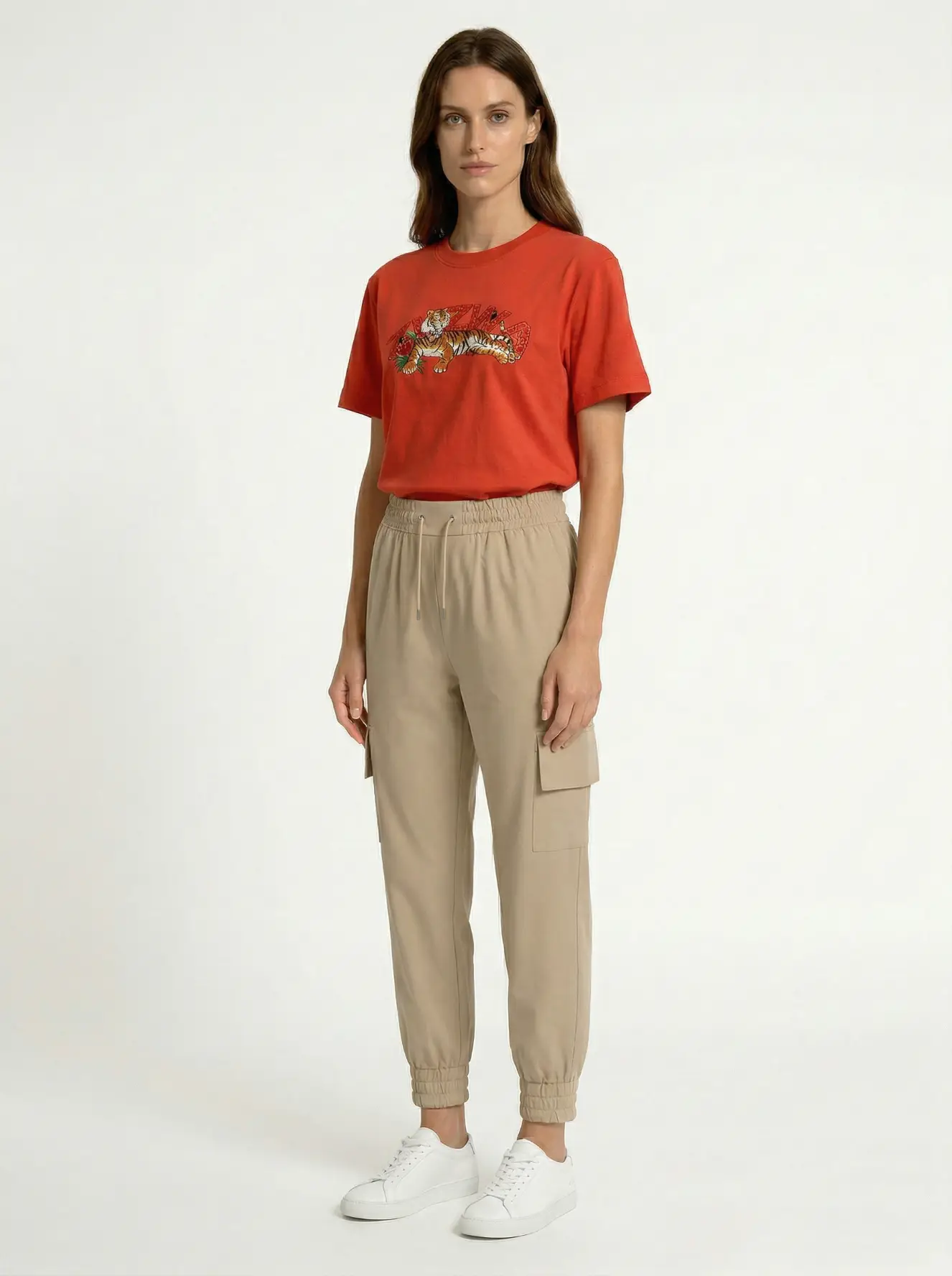 ZUZWA Tiger embroidered t-shirt