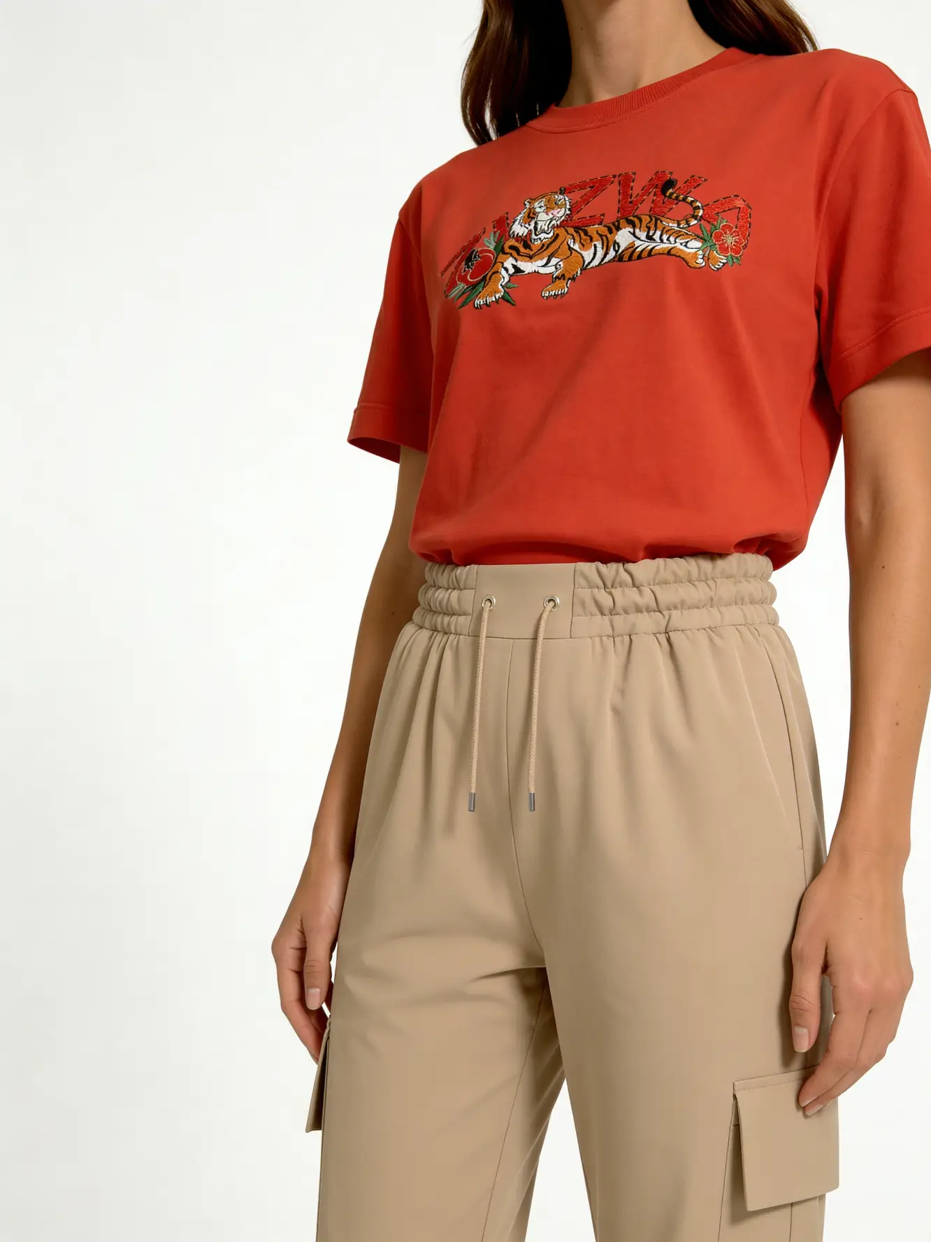 ZUZWA Tiger embroidered t-shirt
