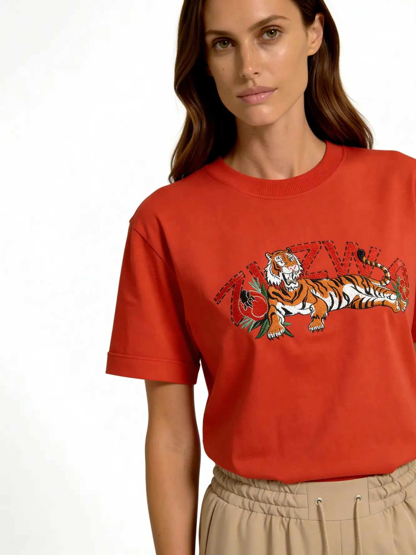 ZUZWA Tiger embroidered t-shirt 5