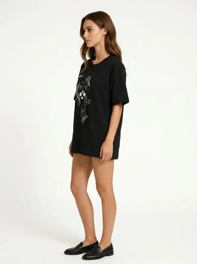 ZUZWA lion embroidered oversized organic cotton t-shirt 10