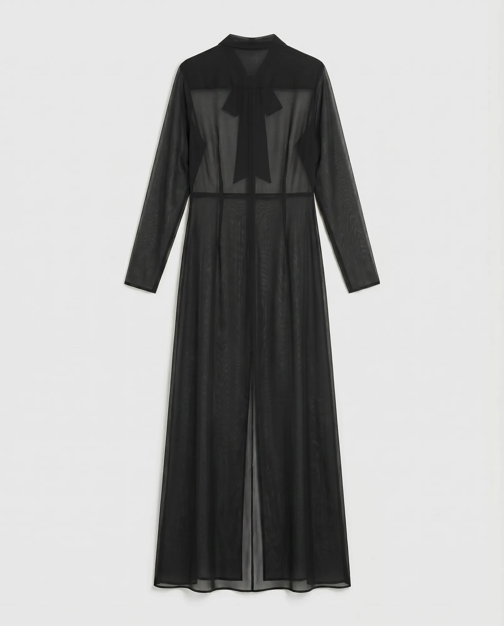 Bow-Neck Silk Maxi Dress