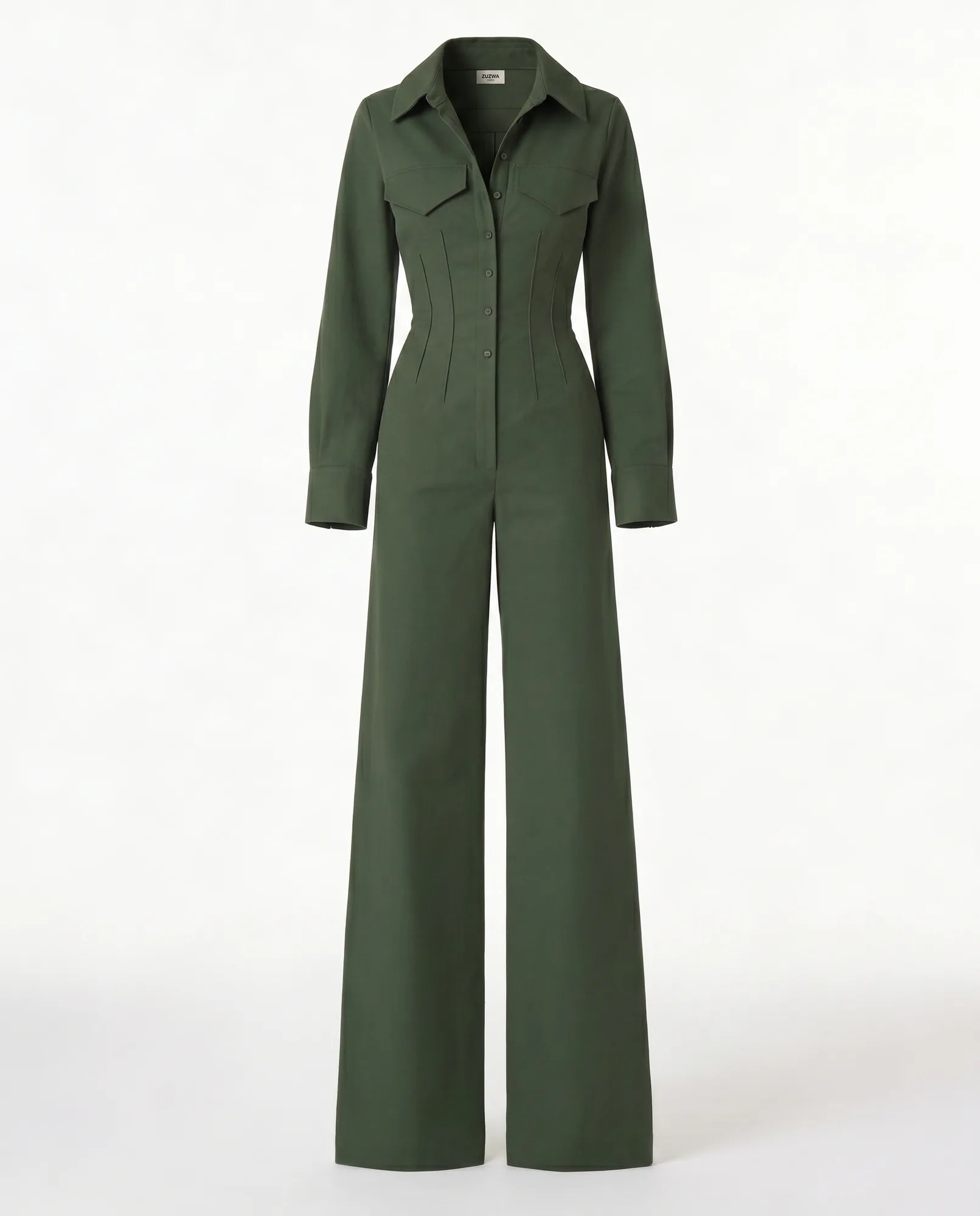 Corset-Waist Utility Jumpsuit