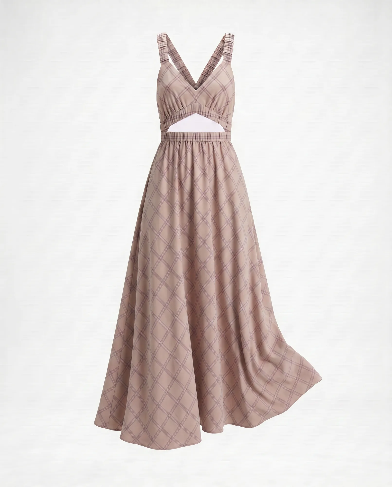 Asymmetric Smocked Cotton-Silk Dress Dusty Rose