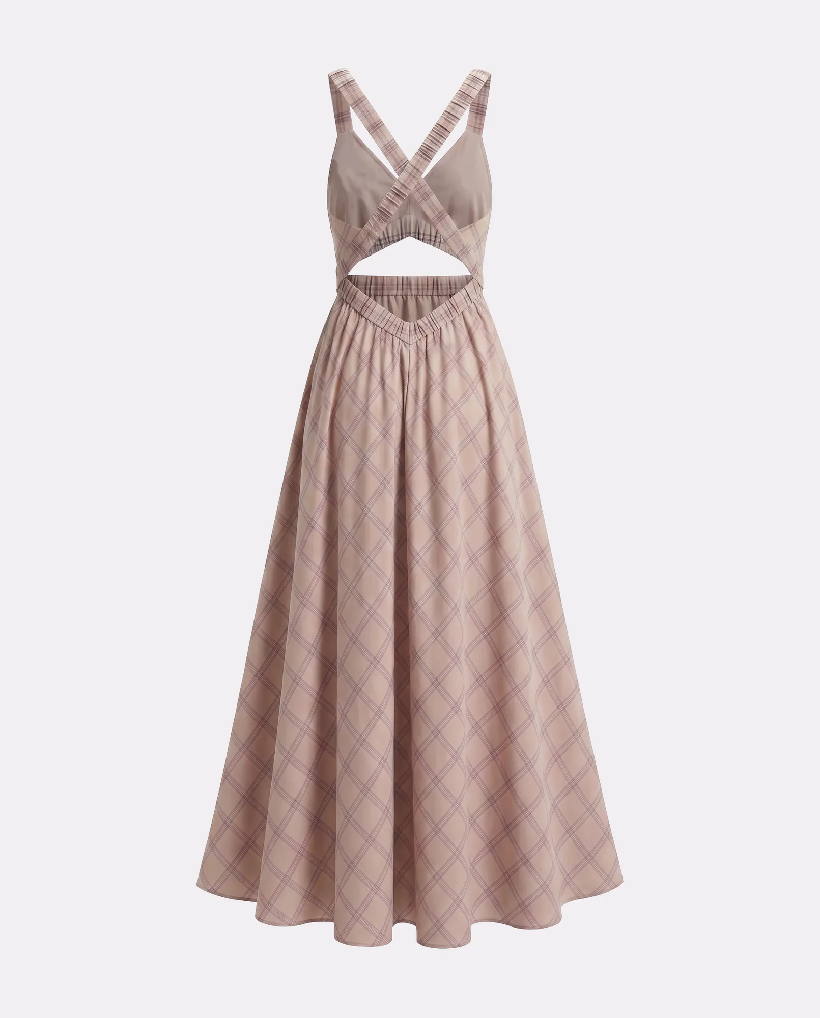 Asymmetric Smocked Cotton-Silk Dress Dusty Rose