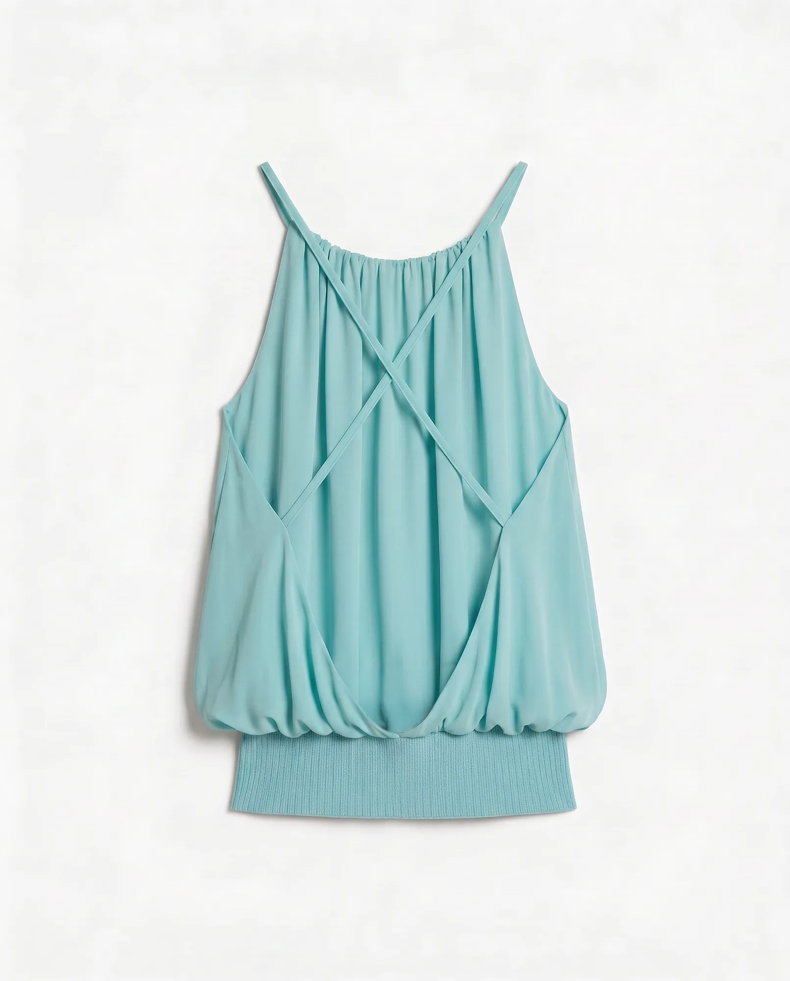 Lagoon Draped Silk Tank Top