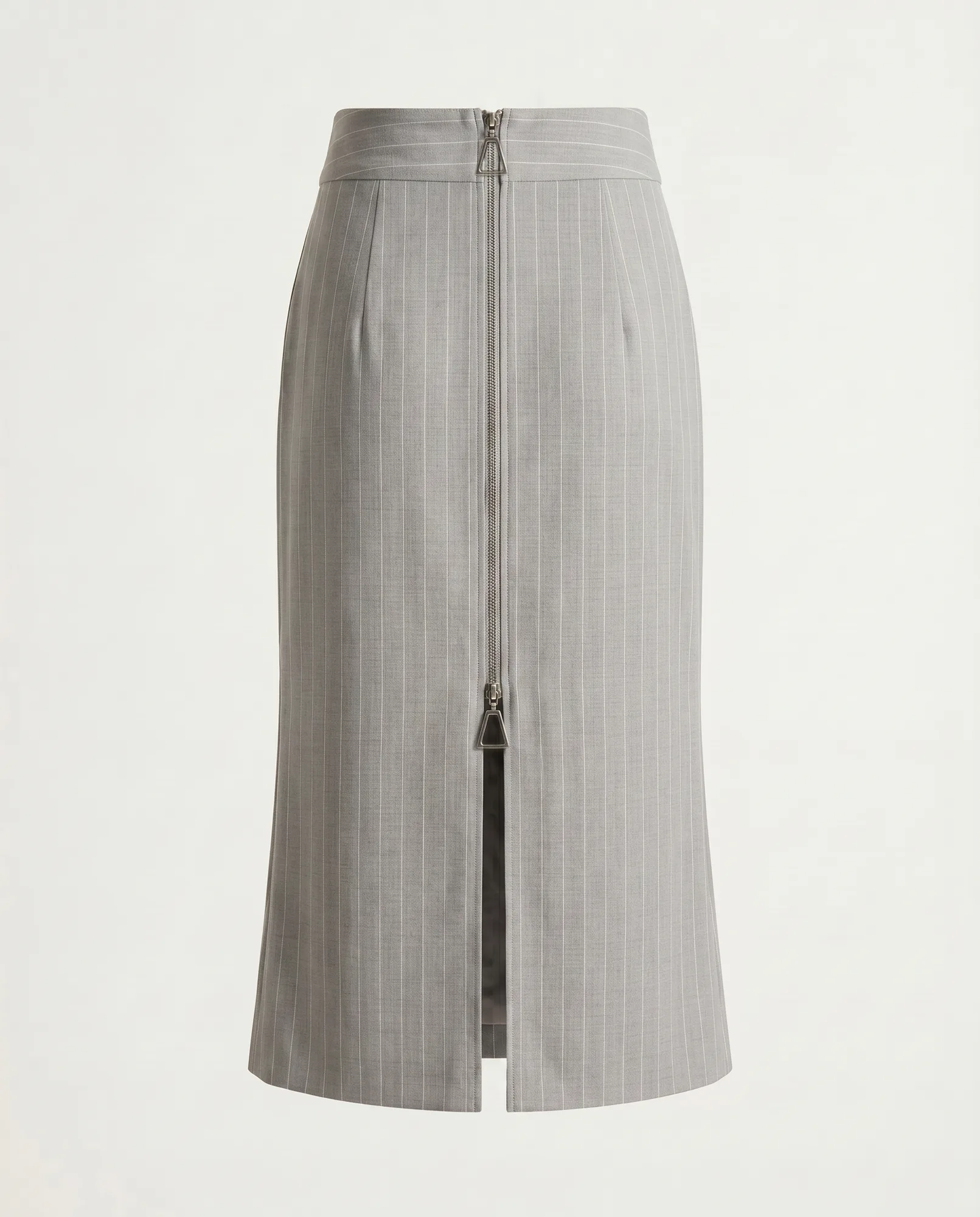Pinstripe Cylinder Midi Skirt